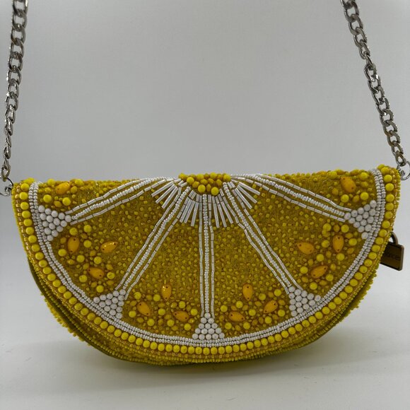 Mary Frances Tart Lemon Beaded Crossbody Bag - Picture 1 of 8